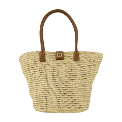 Anine Bing Cabas Lou Monogramme - Leather - Beige In Multi