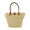 Anine Bing Lou Tote Monogram Natural With Cognac In Brown