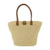 Anine Bing Lou Tote Monogram Natural With Cognac In Brown
