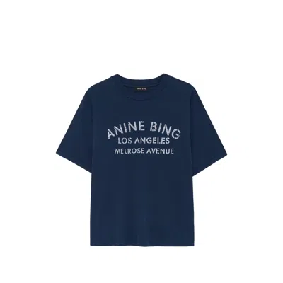 Anine Bing Cade Logo-detail Short-sleeve T-shirt In Blue