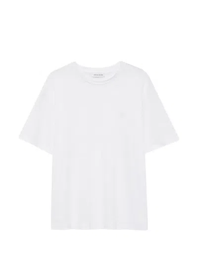 Anine Bing Cade Logo-embroidered T-shirt In White