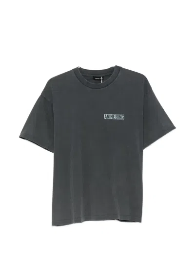 Anine Bing Cade Logo-print Cotton T-shirt In Gray