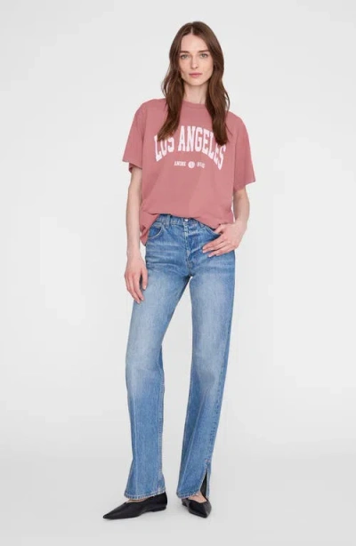 Anine Bing Cade Los Angeles University Tee In Earth Red