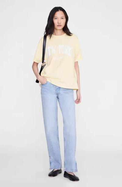 Anine Bing Cade New York University Tee In Yellow