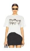 Anine Bing Cade Hearts Logo Cotton T-shirt In Ivory