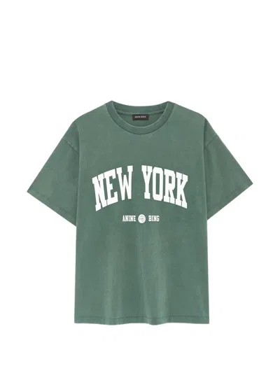 Anine Bing Cade T-shirt New York University In Green