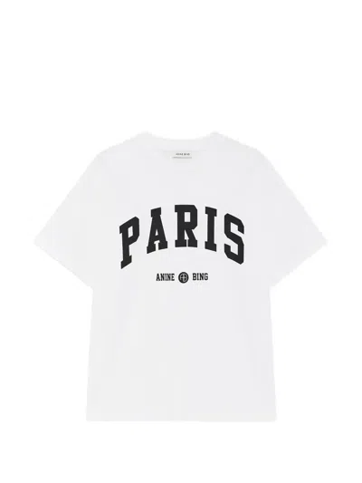Anine Bing Cade T-shirt Paris University In White