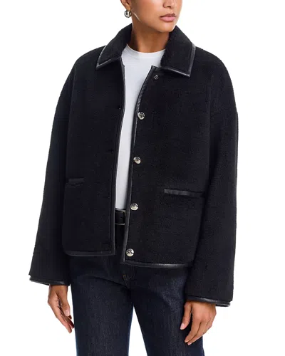 Anine Bing Camden Button Front Jacket In Black
