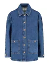 Anine Bing Luna Jacket In Indigo Blue Denim In Blue