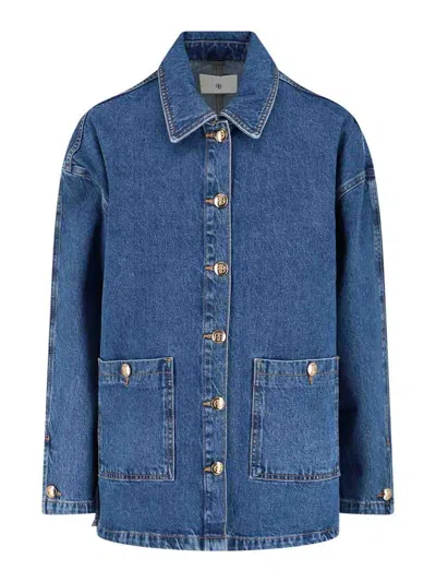 Anine Bing Luna Jacket In Indigo Blue Denim