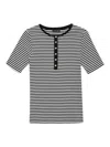 Anine Bing Alessia Striped Stretch-cotton T-shirt In Black