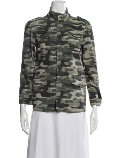 Pre-owned Anine Bing Camouflage Print Utility Jacket In Green