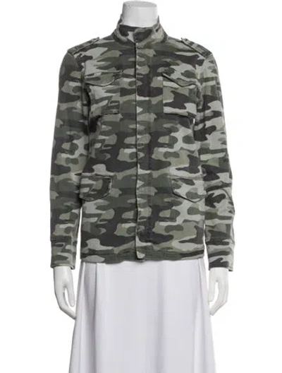 Pre-owned Anine Bing Camouflage Print Utility Jacket In Green