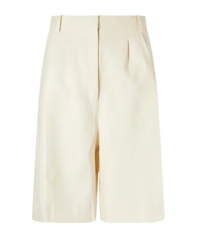 Anine Bing Bryson Canvas Knee-lenght Shorts In White