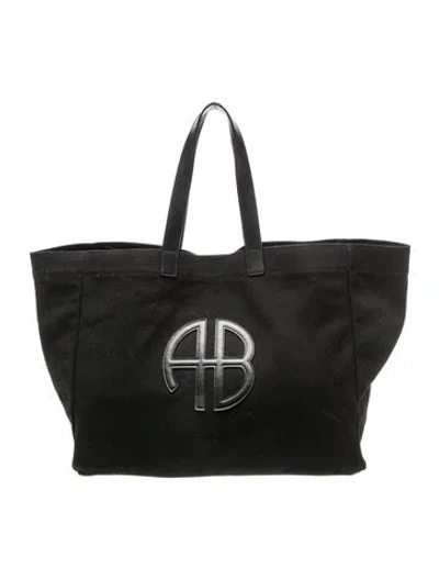 Pre-owned Anine Bing Canvas Tote In Black