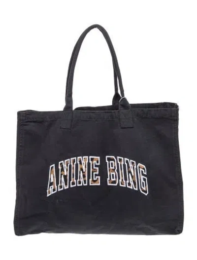 Pre-owned Anine Bing Canvas Tote In Black