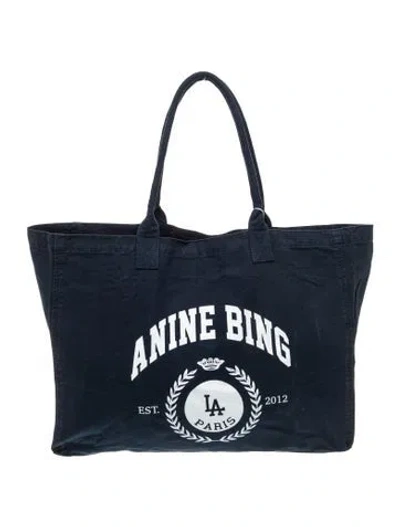 Pre-owned Anine Bing Canvas Tote In Blue