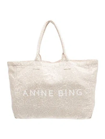 Pre-owned Anine Bing Canvas Tote In Neutral