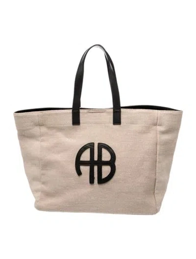 Pre-owned Anine Bing Canvas Tote In Neutral