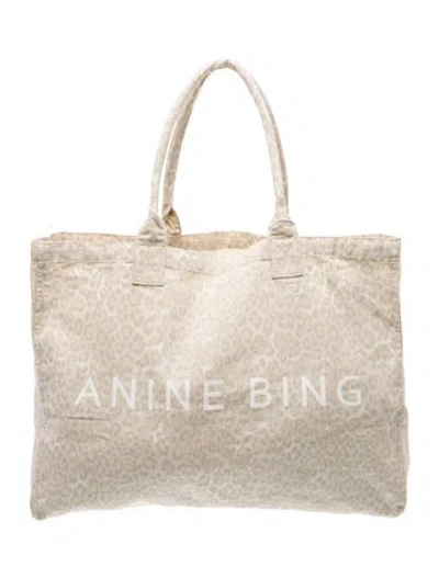 Pre-owned Anine Bing Canvas Tote W/ Tags In White