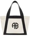 Anine Bing Cara Tote In Natural Canvas With Black In Neutrals