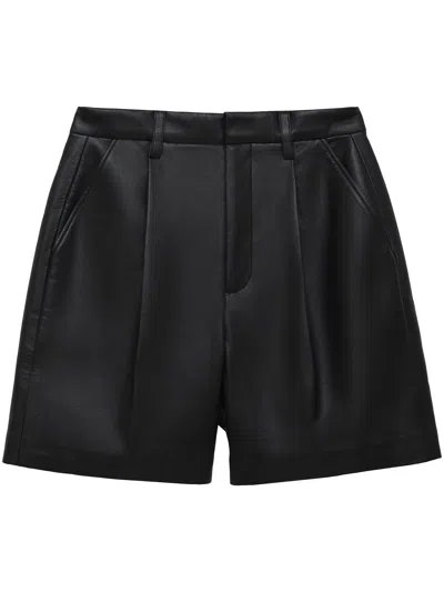 Anine Bing Carmen Recycled Leather Shorts In Black