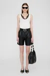 ANINE BING ANINE BING CARMEN SHORT IN BLACK RECYCLED LEATHER