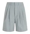 Anine Bing Carrie High-rise Tailored Shorts In Gray