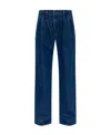 Anine Bing Straight Leg Trousers Side Slits In Blue