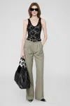 Anine Bing Carrie Pant In Green Khaki In Green