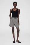Anine Bing Carrie Short In Black And White Mini Houndstooth