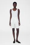 Anine Bing The Carrie Pleated Shorts In White