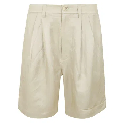 Anine Bing Carrie Straight-hem Shorts In Neutral
