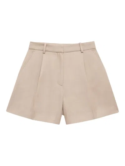 Anine Bing Carrie Tailored Shorts In Neutral