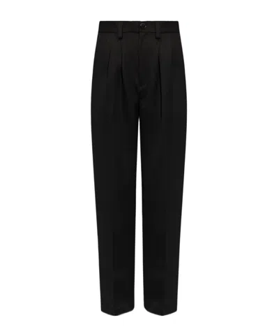 Anine Bing Carrie Wide-leg Wool Trousers In Black