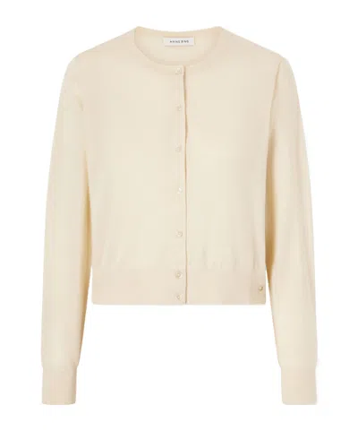 Anine Bing Moni Wool And Cashmere-blend Cardigan In Neutral