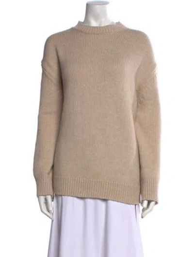 Pre-owned Anine Bing Cashmere Crew Neck Sweater In Neutral