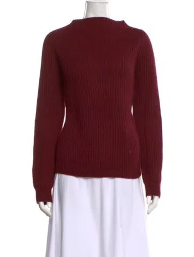 Pre-owned Anine Bing Cashmere Mock Neck Sweater In Burgundy