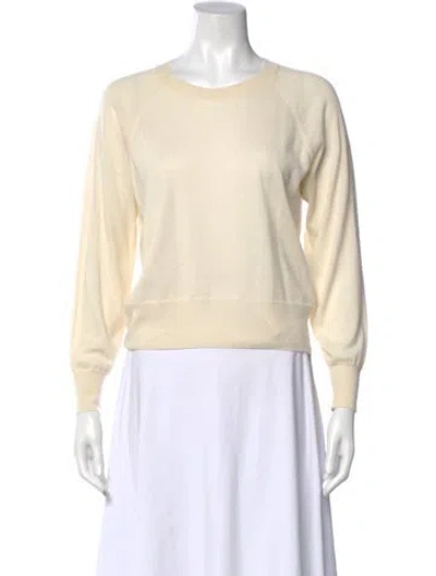 Pre-owned Anine Bing Cashmere Scoop Neck Sweater In Neutral