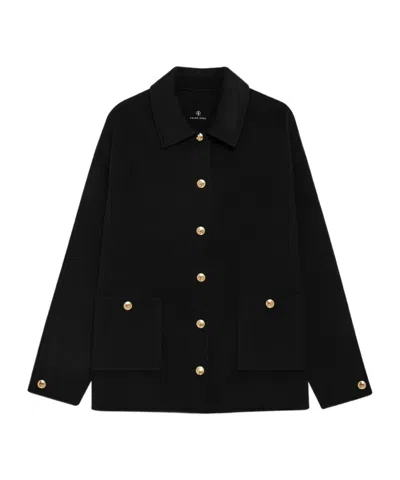 Anine Bing Cashmere Single-breasted Casual Jacket In Black