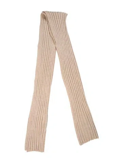 Pre-owned Anine Bing Cashmere Striped Scarf In Neutral