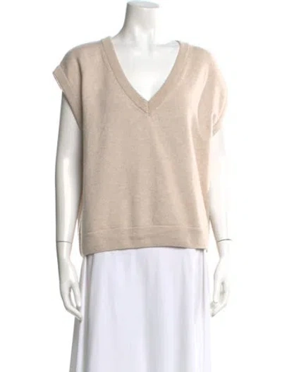 Pre-owned Anine Bing Cashmere V-neck Sweater In Brown