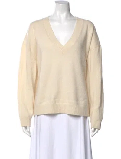 Pre-owned Anine Bing Cashmere V-neck Sweater In Neutrals