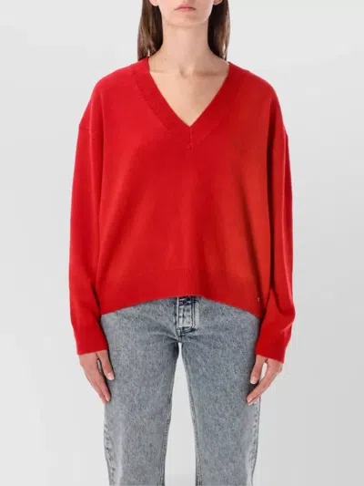 Anine Bing Cashmere V-neck Sweatshirt In Animal Print