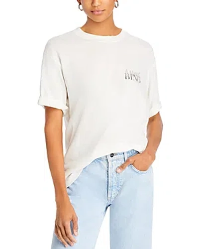 Anine Bing Cason Tee Graffiti In Ivory In Washed Blue