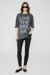 ANINE BING ANINE BING CASON TEE LIVE THE DREAM IN WASHED BLACK