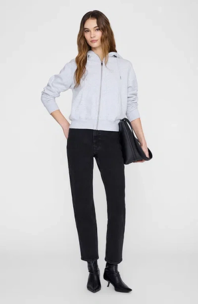 Anine Bing Casper Zip Up Sweatshirt In Gray