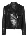 Anine Bing Simone Leather Blend Biker Jacket In Black