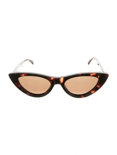 Pre-owned Anine Bing Cat-eye Mirrored Sunglasses In Brown