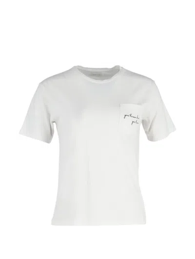 Pre-owned Anine Bing Chest-pocket T-shirt In White